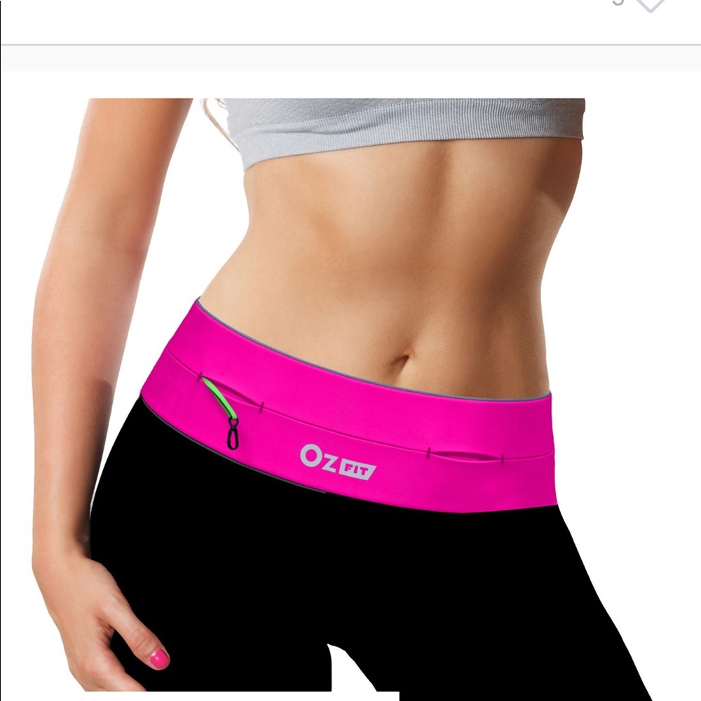 Oz Fit FlipBelt pink spandex multi pocket S-L